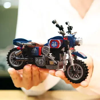 Совместимые блоки Lego Мотоцикл Детская головоломка Собранные модели игрушек Для мальчиков и девочек Рождественский подарок на День рождения