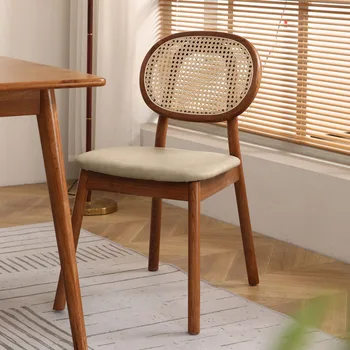 Современные дизайнерские обеденные стулья для спальни из ротанга, Дизайнерский акцент для геймеров, Деревянные стулья для столовой, мебель для гостиной, Скандинавская мебель 23GP