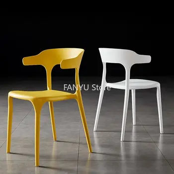 Современные пластиковые Обеденные стулья, Минималистичные Бытовые Креативные Обеденные Стулья, Расслабляющая Мебель для гостиной Cadeira De Jantar WZ50DC