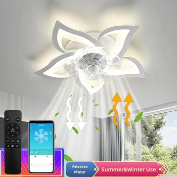 Современные потолочные вентиляторы, светодиодная люстра с дистанционным управлением, электрический вентилятор, бесшумный потолочный светильник с подсветкой, домашний декор для гостиной, 3 режима