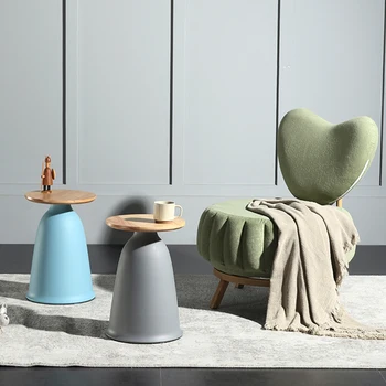Современный креативный журнальный столик из массива дерева, простая мебель для гостиной, приставной столик, круглый стол в скандинавской дизайнерской кофейне TG