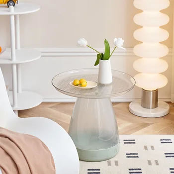 Современный креативный круглый чайный столик в скандинавском стиле, Домашняя небольшая квартира, гостиная, Многофункциональная сторона, несколько элементов, простой маленький столик