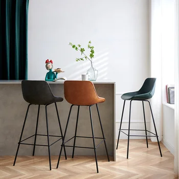 Современный минималистичный барный стул, домашний высокий барный стул, дизайнерский Легкий Роскошный стул для стойки регистрации, Скандинавский пластиковый табурет, мебель для табуретки