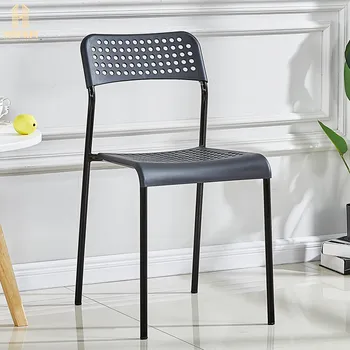 Современный пластиковый стул простого дизайна с металлическими Ножками Обеденный Стол Обеденный стул для ресторана