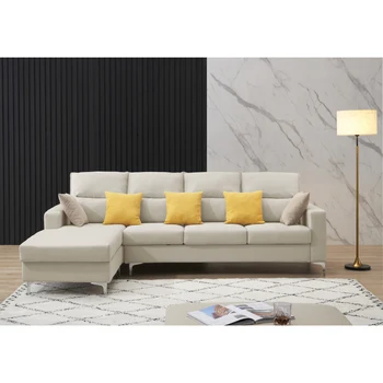 Современный Раскладной Секционный диван L-образной формы для Гостиной, Современный мягкий диван Легкой сборки 77,2 ”x28.3” x32.3” H