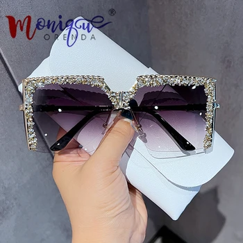 солнцезащитные очки для женщин y2k, горный хрусталь, модные квадратные солнцезащитные очки с градиентными оттенками, роскошный бренд, дизайн, мода UV400