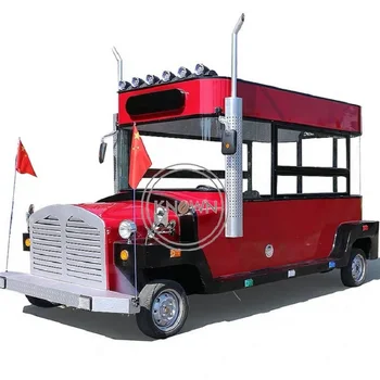 Старинный электрический грузовик быстрого питания на 4 колеса Foodtruck Мобильная тележка для закусок и кофе Оборудование для общественного питания Торговый киоск, Столовая