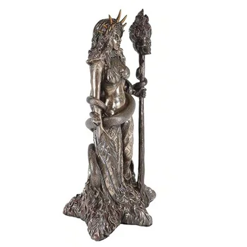 Статуя Богини с Греческим Скипетром, Домашний Винный шкаф, Коллекционная Поделка из смолы для декора гостиной и спальни