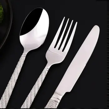 Столовая посуда Western Black из нержавеющей стали, набор столовых приборов, вилка для торта, ложка, нож, столовые приборы