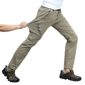 Стрейчевые повседневные брюки, Мужские весенне-летние Многофункциональные эластичные Ультратонкие дышащие брюки, водонепроницаемые тактические брюки-карго 8XL