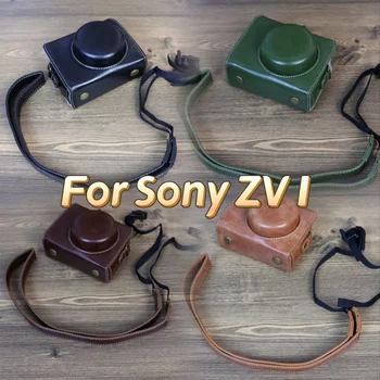 Сумка из Искусственной Кожи для Sony ZV1 Z-V1 Защитный Чехол для Камеры с Плечевым Ремнем для Sony ZV1 ZV-1 Ретро PU Чехол Аксессуары
