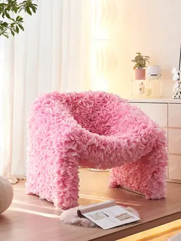 Табурет для переодевания, стул для комода, розовые лепестки, диван-табурет, светло-роскошный кремовый стиль