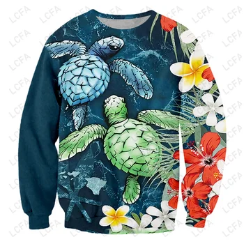 Таити Животное Черепаха 3D Мужские пуловеры с длинными рукавами, толстовки, прямая поставка, Поставщики Высококачественной осенней мужской верхней повседневной одежды