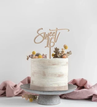Топпер для торта Sweet 16 для подростков, топпер для торта на день рождения, украшения для вечеринки Happy Sweet Sixteen