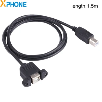 Удлинительный кабель для принтера USB BM-BF с отверстием для винта, удлинительный кабель для передачи данных, крепление на панели для принтера, длина шнура 1,5 м