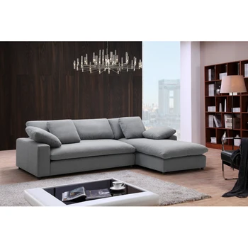 Ультра-удобный L-образный секционный диван с правой стороны, современный минималистичный дизайн, включая диван и шезлонг, большой