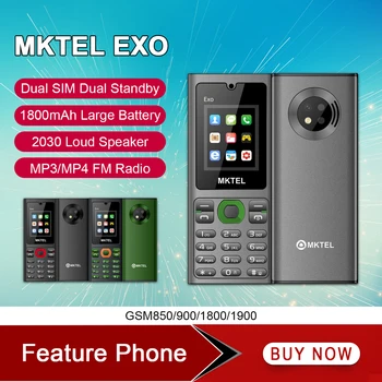 Функциональный телефон MKTEL EXO Старший Мобильный Телефон С двумя SIM-картами и Двойным режимом ожидания 1,77 