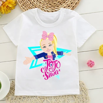 Футболки Jojo Siwa, белые топы, детские летние футболки для подростков, одежда для девочек с милыми героями мультфильмов, модные футболки для девочек в стиле харадзюку