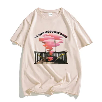 Футболки рок-группы The Velvet Underground, мужские футболки от смога на выходе из метро, футболки из 100% хлопка с популярными персонажами с круглым вырезом