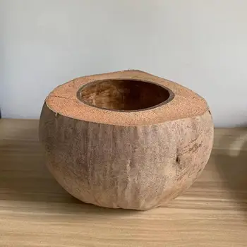 Чаша из натуральной скорлупы кокоса Инновационная многоцелевая декоративная чаша для хранения ручной работы, подсвечник для домашнего декора