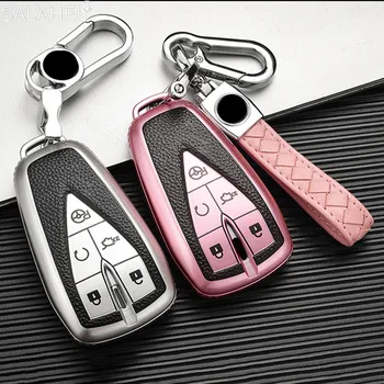Чехол для Дистанционного Ключа Автомобиля TPU + PU Для Changan CS35Plus CS55Plus CS75Plus 2019 2020 3/4/5 Кнопок Auto Key Protect Holder Shell