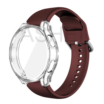 Чехол + ремешок для samsung galaxy watch 4 band 40 мм 44 мм watch 4 calssic 46 мм 42 мм 3 45 мм 41 мм Силиконовые ремешки correa TPU case