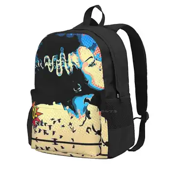 Школьная сумка Pop Bride, рюкзак большой емкости, ноутбук, 15 дюймов, поп-арт, Невеста монстров Франкенштейна, Классический хоррор, Осень Хэллоуина