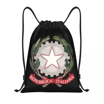 Эмблема Италии Рюкзак на шнурке Спортивная сумка для женщин Мужчин Тренировочный рюкзак Итальянской Республики