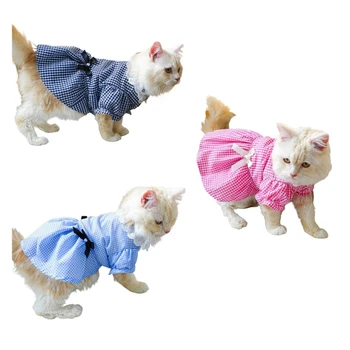 Юбки для собак K5DC, платья для собак для маленьких девочек-собак, клетчатое платье для кошек, платья для кошек