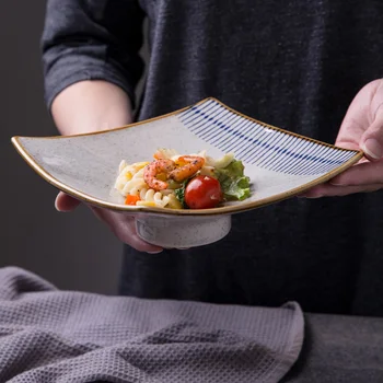 Японская керамическая квадратная тарелка высотой в фут, тарелка для суши, сашими, фруктовая тарелка, десертная тарелка, ресторанная коммерческая тарелка