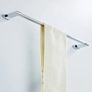 Настенное покрытие ванной комнаты Хромированное современное простое сплюснутое основание для оборудования ванной комнаты подвесная вешалка для полотенец с одной перекладиной