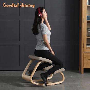 Сердечный Блестящий Деревянный стул для коленопреклонения Эргономика, Защита от горба, Правильное Положение сидя, Обучающий стул