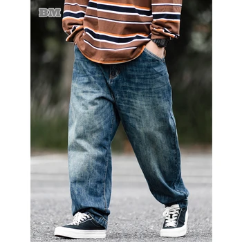 Японская уличная одежда, Высококачественные джинсы-карго для мужчин, Повседневная джинсовая одежда Harajuku, Корейские брюки для скейтборда в стиле хип-хоп